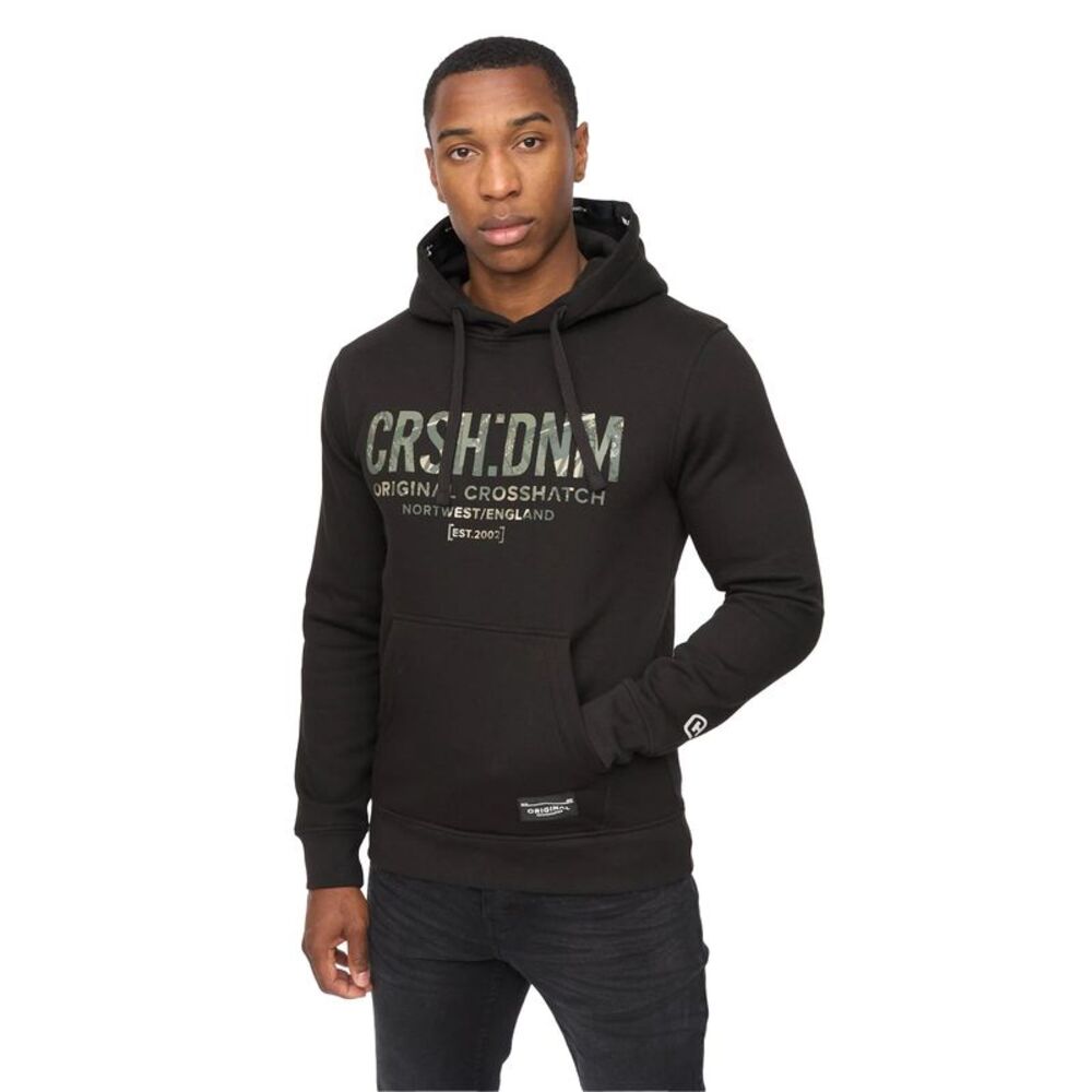 Crosshatch Mens Campbox Hoodie / Black